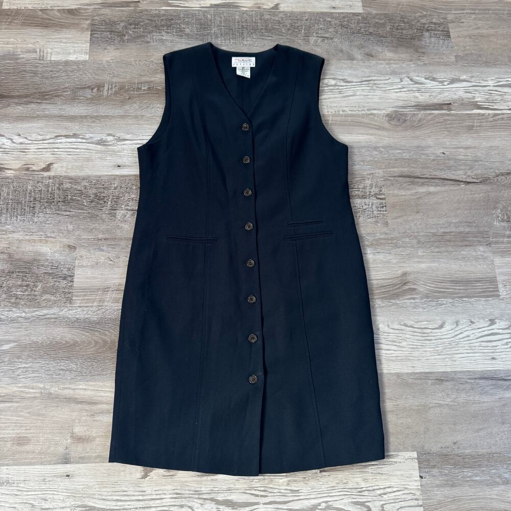 Vintage 90s Talbots Petites Midi Dress Office Siren Minimalist Corporate Fall 12